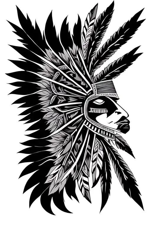 Native American tribal patterns tattoo design idea