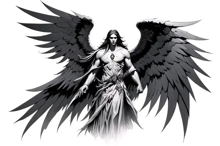archangel Azrael tattoo design idea