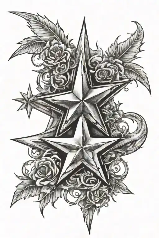 From rough to star tattoo design idea