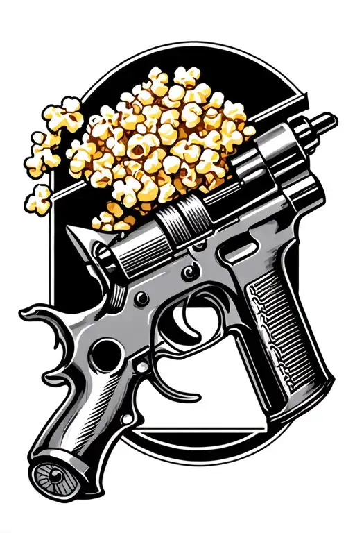 tattoo gun and popcorn  tattoo design idea