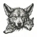 Wolf And 2 Cubs tattoo design idea