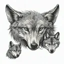 Wolf And 2 Cubs tattoo design idea