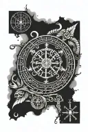 vegvisir viking compass tattoo design idea