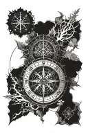 vegvisir viking compass tattoo design idea