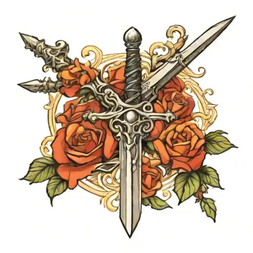 spinal sword tattoo. Hilt of the sword at the base of the back and the tip of the sword between the shoulder blades. Vin tattoo design idea