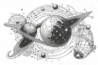 A constellation of Aquarius forming a unique planetary system tattoo design idea