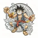 luffy gear 5 tattoo design idea
