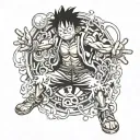 luffy gear 5 tattoo design idea