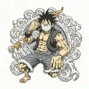luffy gear 5 tattoo design idea