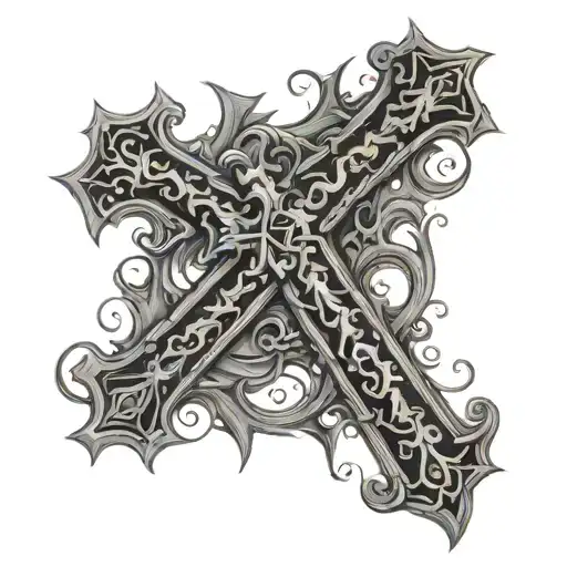 goth cross blood tattoo design idea