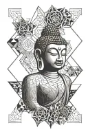 buddha sacred geometry tattoo design idea