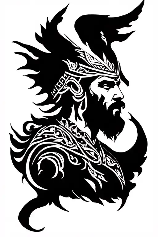 Perun slavic god tattoo design idea