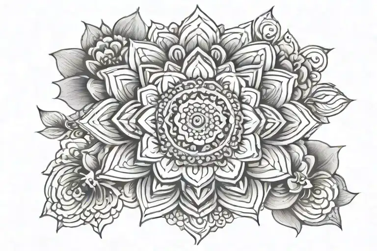 floral mandala design incorporating tattoo design idea