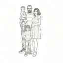 a family posing for a picture mom dad tattoo design idea