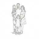 a family posing for a picture mom dad tattoo design idea