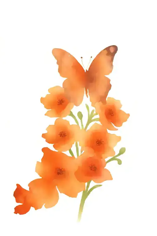 coquelicot flowers covering monarch butterfly windows church tattoo design idea