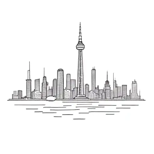 Toronto skyline in the background tattoo design idea