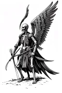 winged hussar skeleton tattoo design idea