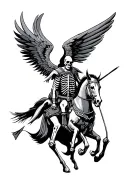 winged hussar skeleton tattoo design idea