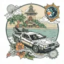 delorean and philippines tattoo design idea