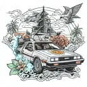 delorean and philippines tattoo design idea