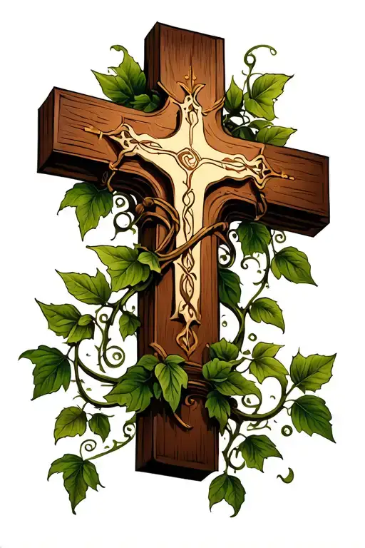 a historic designed cross for a tattoo . comes to a point. add vines wrapping around tattoo design idea