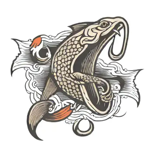 fishing hook tattoo design idea