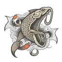 fishing hook tattoo design idea
