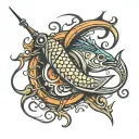 fishing hook tattoo design idea