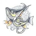 fishing hook tattoo design idea