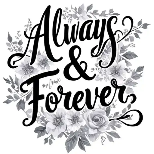 Always & Forever written in script tattoo design idea