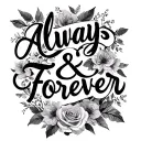 Always & Forever written in script tattoo design idea