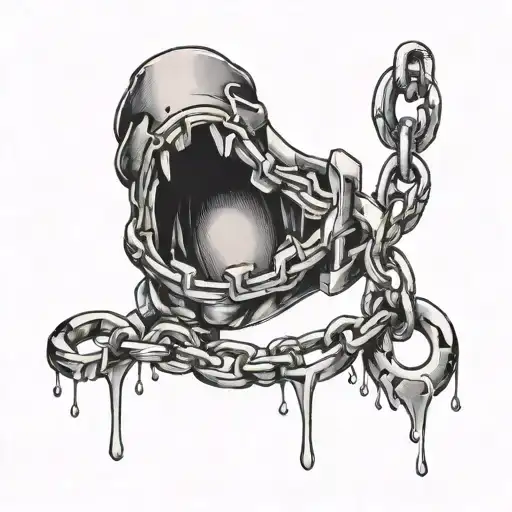 broken chain meaning broken knee tattoo design idea