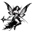 Fairy warrior wielding tattoo design idea