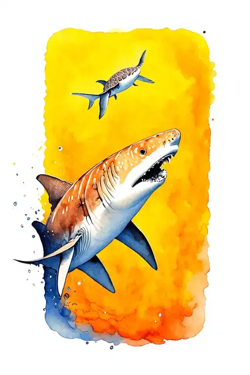 Whale Shark, turtle, diver, Manta Ray tattoo design idea