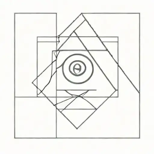 Overlapping squares with eye inside surrounded tattoo design idea