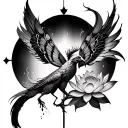 Phoenix, Lotus flower, tree of life, butterfly tattoo design idea