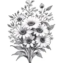 birth month flowers July,August,May,April,March, and november tattoo design idea