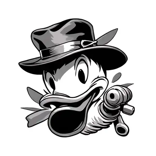 Donald Duck Gangster tattoo design idea