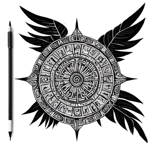 Aztec calendar tattoo design idea