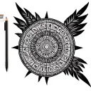 Aztec calendar tattoo design idea