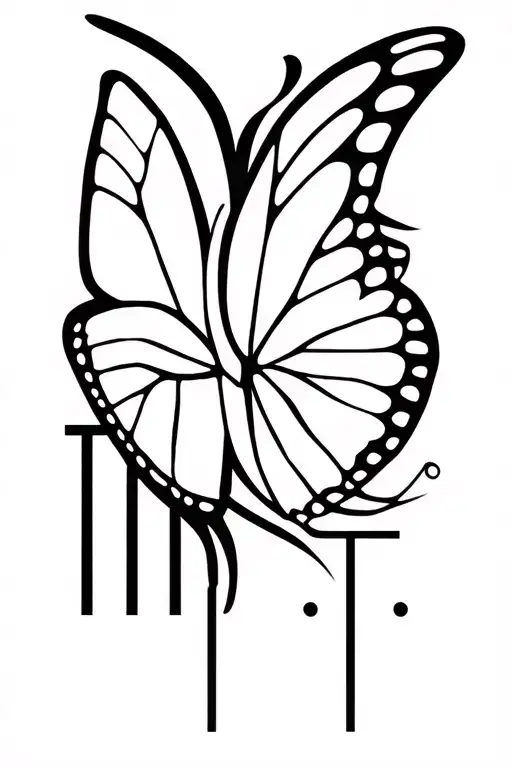 Initials T.N.T 2010-2025 monarch butterfly  tattoo design idea