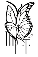 Initials T.N.T 2010-2025 monarch butterfly  tattoo design idea