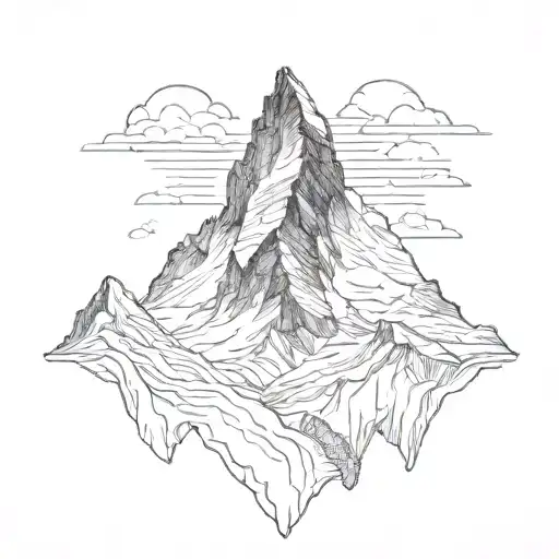 matterhorn mountain peak tattoo design idea