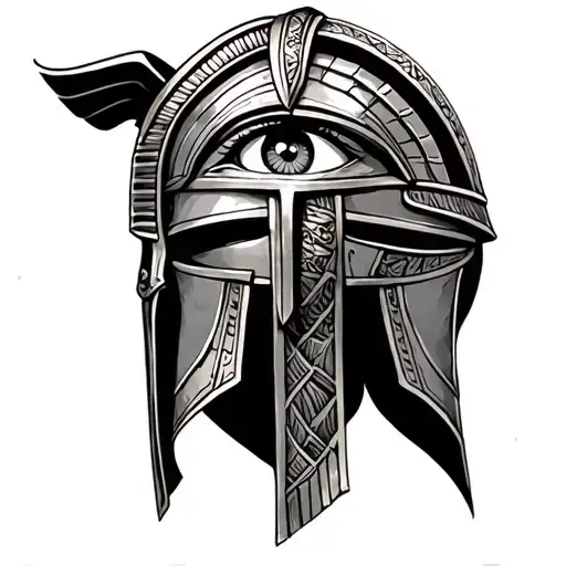 gladiator helmet, bermuda, Egyptian eye, rose, aries tattoo design idea