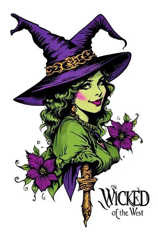 wicked witch of the west tattoo design idea