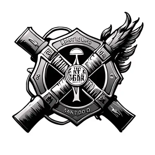 Firefighter cross tattoo design idea