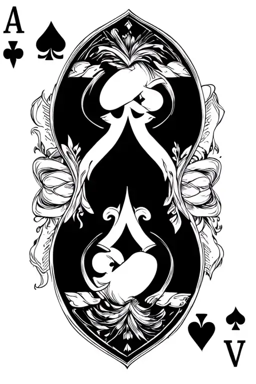 deck of cards being shuffled tattoo design idea