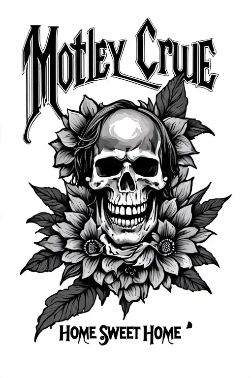Motley Crue 'Home Sweet Home' Mens Simple Aesthetic Tattoo tattoo design idea