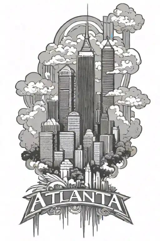 atlanta skyline tattoo design idea